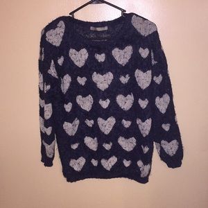Finn & Clover fluffy heart sweater
